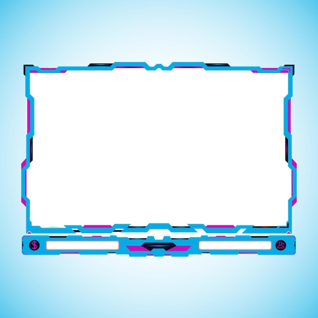 Vektor blaues gaming-frame-design