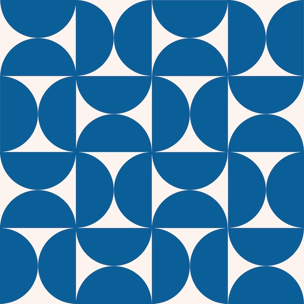 Blaues geometrisches retro bauhaus-muster