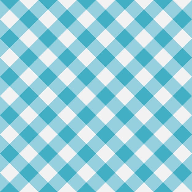 Blaues gingham nahtloses muster diagonalstreifen textur aus raute für karierte tischdecken