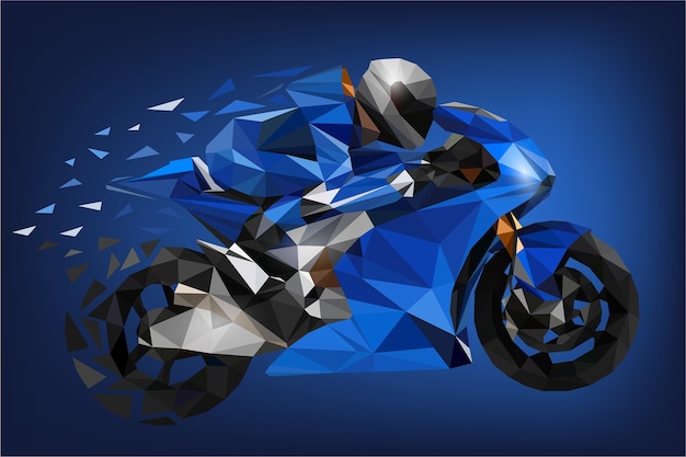 Blaues Grand Prix Motorsport Polygon