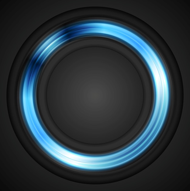 Blaues leuchtendes Kreisvektor-Logo