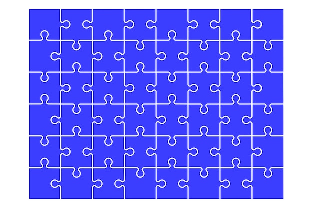Blaues Puzzle mit weißem Umriss