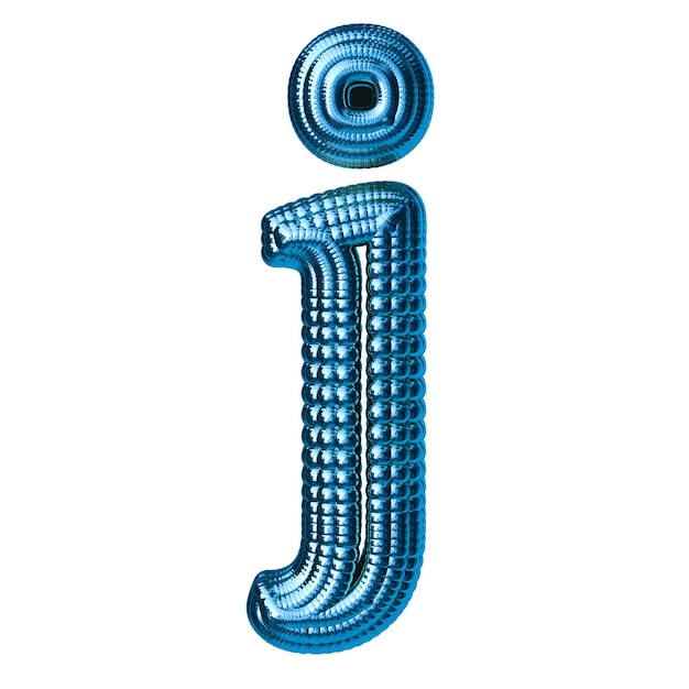 Blaues Symbol aus Kugeln Buchstabe j