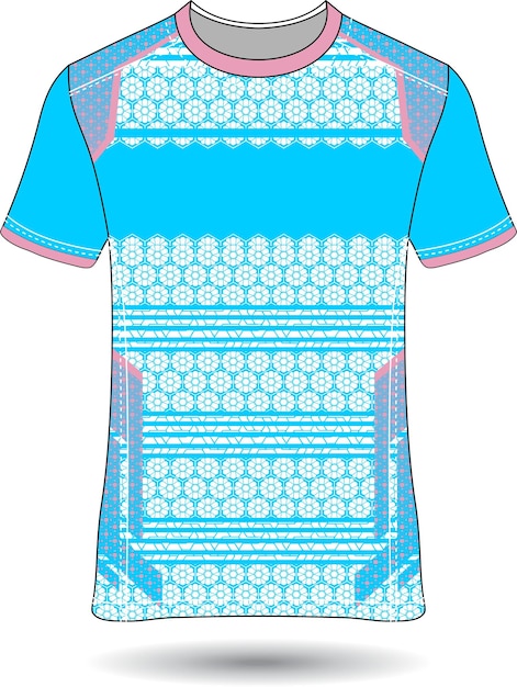 Blaues T-Shirt mit Blumendruck
