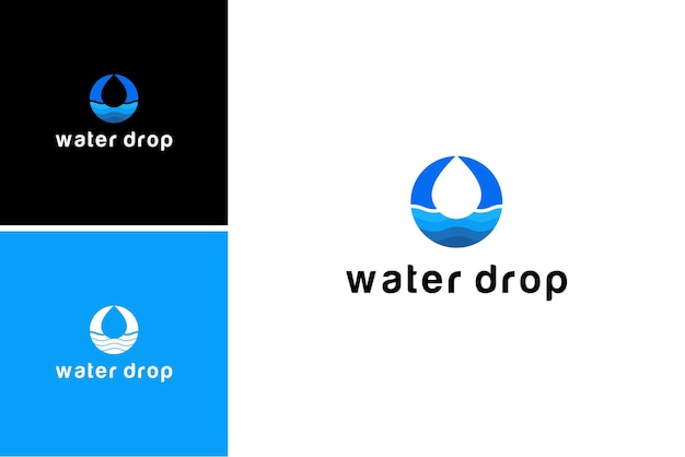 blaues Wassertropfen-Logo-Design