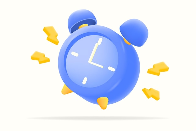 Blaues Wecker-Symbol mit einem Donner, das die Zeitverwaltung symbolisiert, schneller Vektor-Illustration