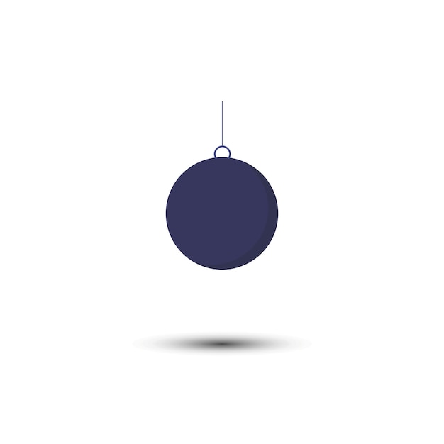 Blaues weihnachtsball-symbol isoliert auf weißem hintergrund vektor-illustration