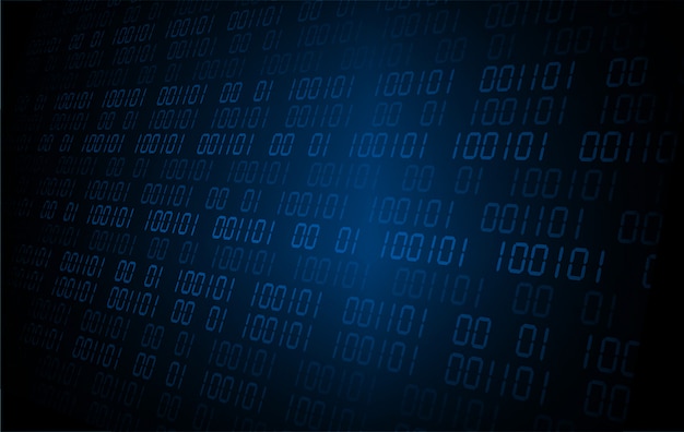 Blaues zukünftiges Technologiekonzept der binären Cyber-Schaltung
