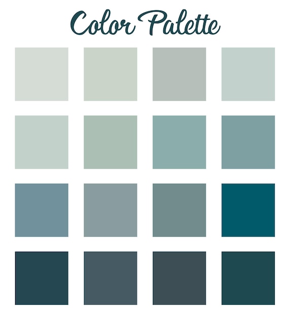 Vektor blaugrüne farbpalette