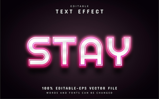 Bleib Text, Texteffekt im rosa Neon-Stil