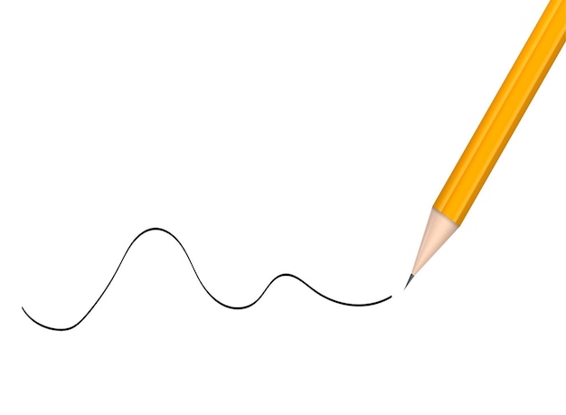Bleistift-Augenbraue mit nachgezeichnetem Linienstrich. Schwarzer Augenstift oder Eyeliner oder prächtige Augenbrauen. Vektorillustration isoliert auf weißem Hintergrund