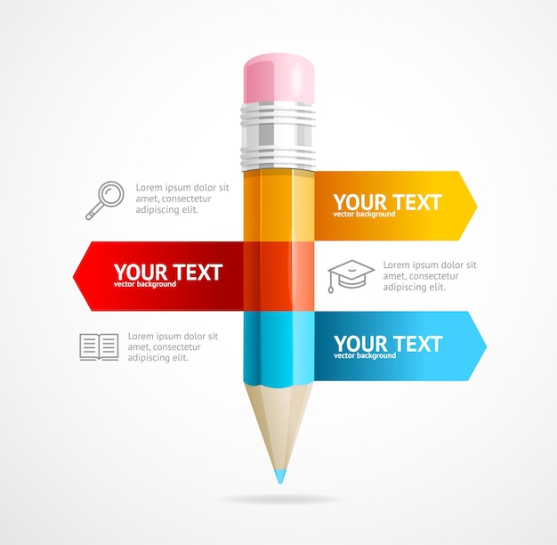 Bleistift infografik business education concept.