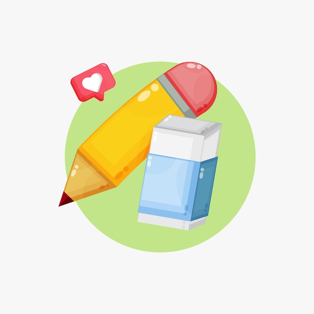 Bleistift mit radiergummi-icon-design