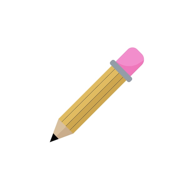 Bleistift-Symbol-Vektor einfaches flaches Design