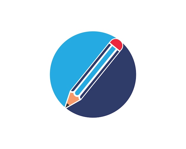 Bleistift-vektor-illustration-symbol und logo der bildung