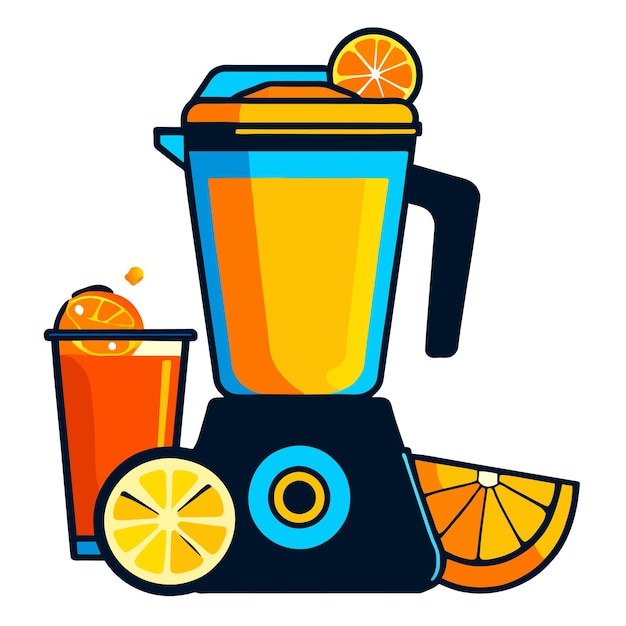 Blender mit saft-vektor-illustration