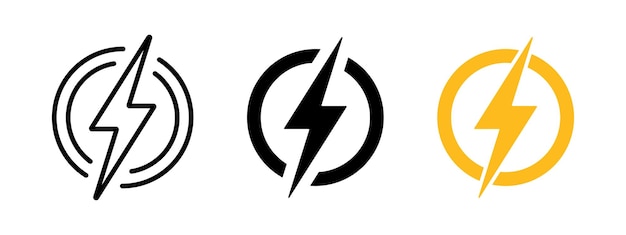 Blitzbolt-Logo Schocksymbol Schnellgeschwindigkeitszeichen Elektrische Ladung abgerundeter Vektor