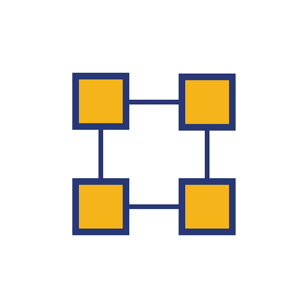 Blockchain-Icon-Flachvektor-Illustration