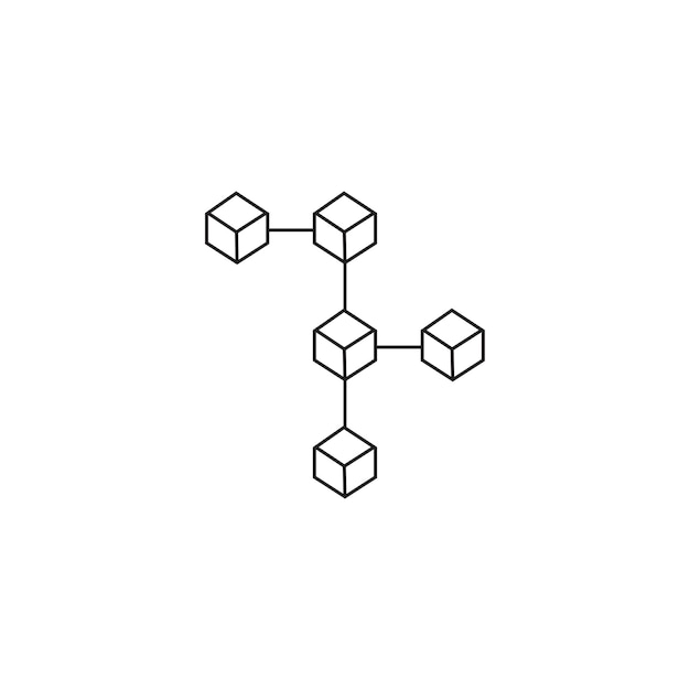 Blockchain-Icon-Flachvektor-Illustration