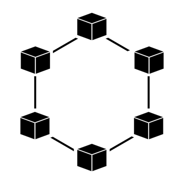 Blockchain-Symbol Kryptowährung blockiert Vektor