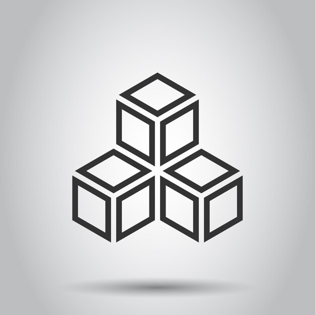 Blockchain-Technologie Vektor-Symbol im flachen Stil Kryptographie Würfel Block Illustration Blockchain-Algorithmus Konzept