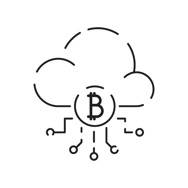 Blockchain-Vektorlinie-Symbol oder Designelement im Umrisse-Stil