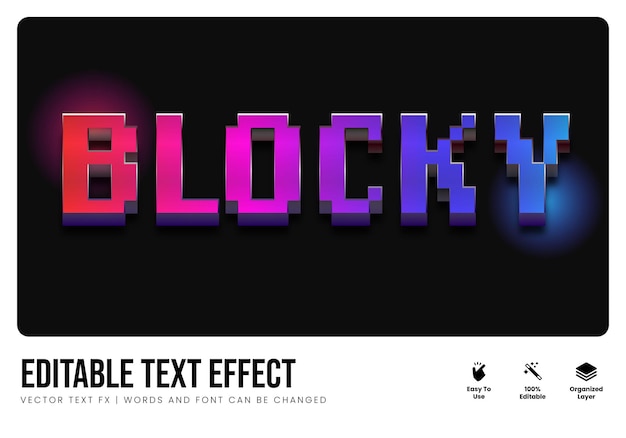 Blocky-Pixel-Text-Stil-Effekt