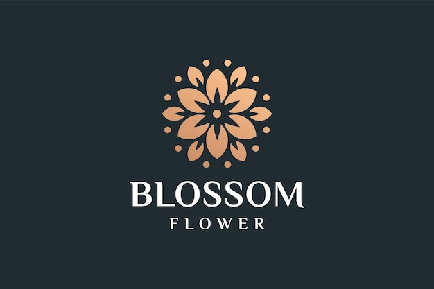Blossom flower gold farbverlauf spa-logo-design