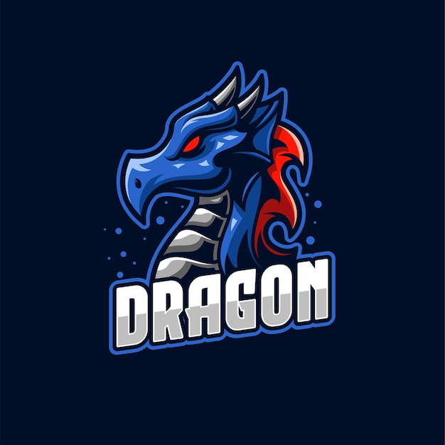 Blue dragon e-sport logo vorlage