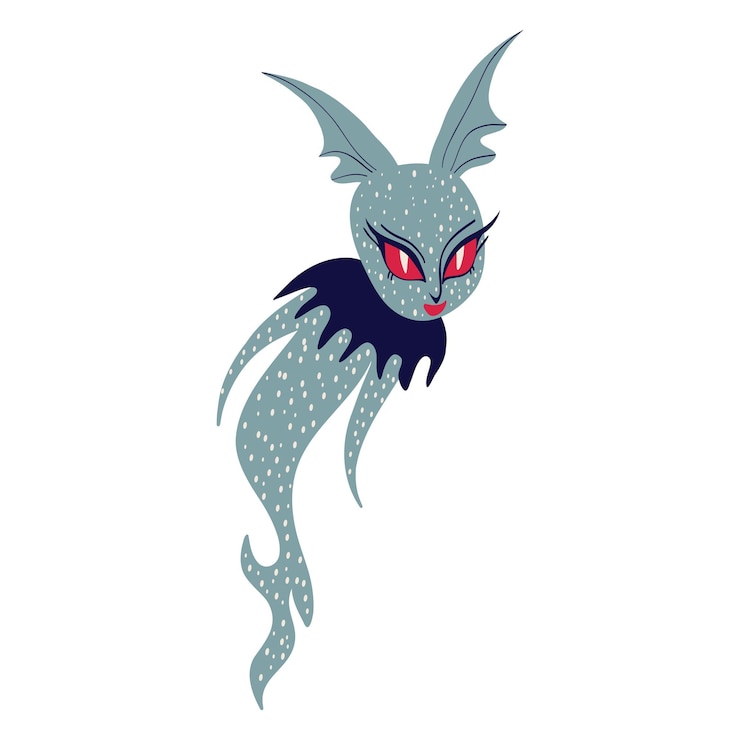 Vektor blue dragon monster cool illustration im cartoon-stil der kinder der 39er jahre