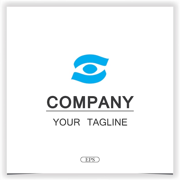 Blue eye logo premium eleganter template-design-vektor eps 10