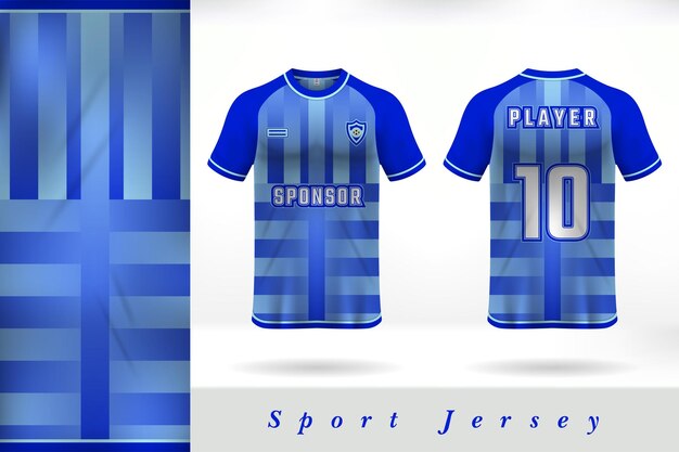 Blue gradient color sport jersey uniform vorlage design