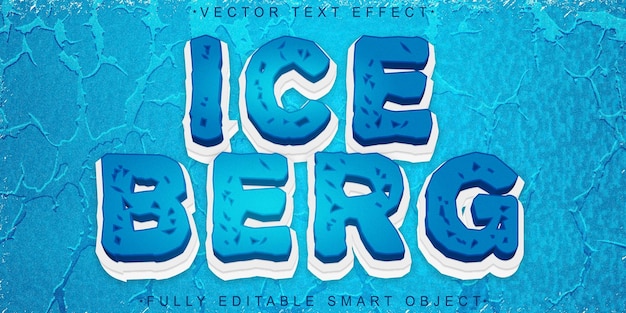 Vektor blue iceberg vector vollständig bearbeitbares smart object text-effekt