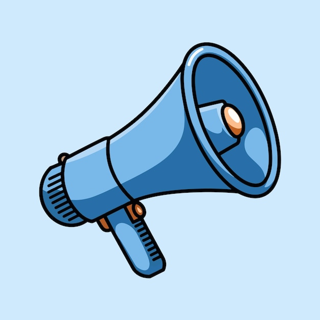 Blue Megaphone Zeichentrickfilm-Illustration