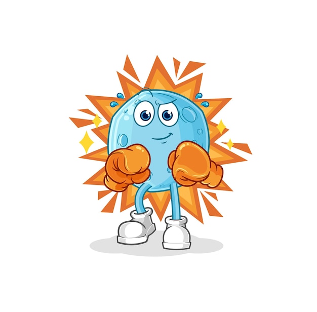 Blue moon boxer charakter cartoon maskottchen vektor