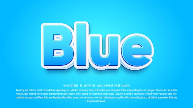 Blue Ocean 3D bearbeitbarer Texteffekt