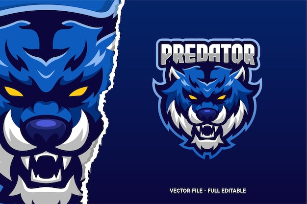 Blue tiger e-sport spiel logo vorlage