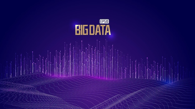 Bluepurple Punktlinie 3D-Raum Big Data Internet-Technologie Hintergrund