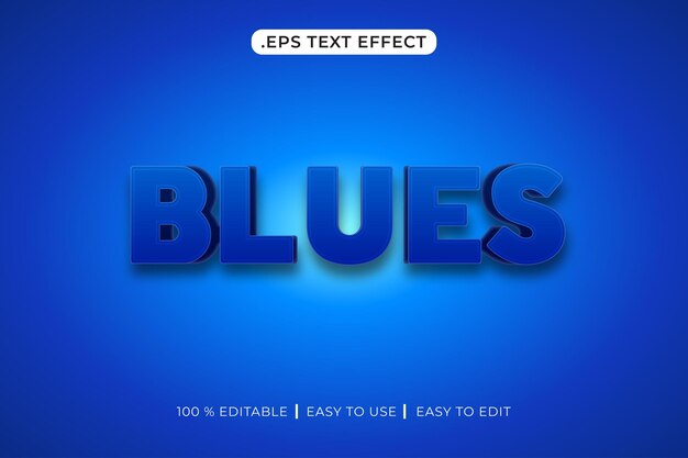 Blues 3d editierbarer Texteffekt