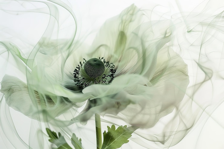 Vektor blüte hellgrüne pioene blütengrund im frühling blütenblätter pioenen nahaufnahme natur seidenstil flo