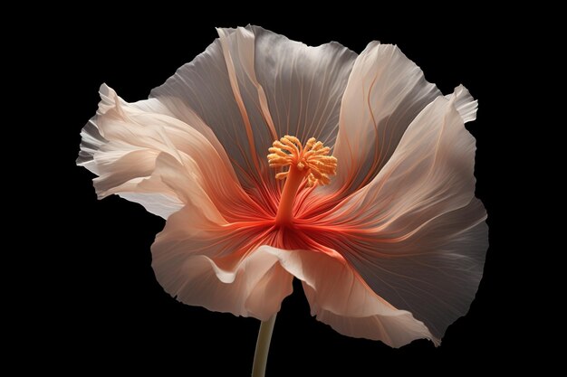 Vektor blüte von rose-poppy-lat papaver isoliert auf schwarzem hintergrund