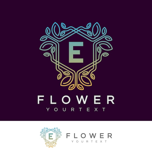 Blume anfangsbuchstabe e logo design