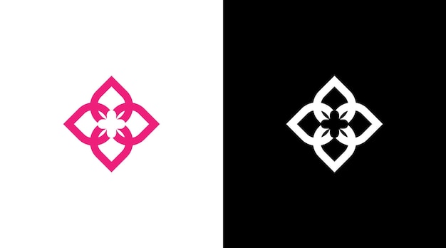 Blume Logo Symbol Vektor geometrisches Monogramm Design-Vorlage