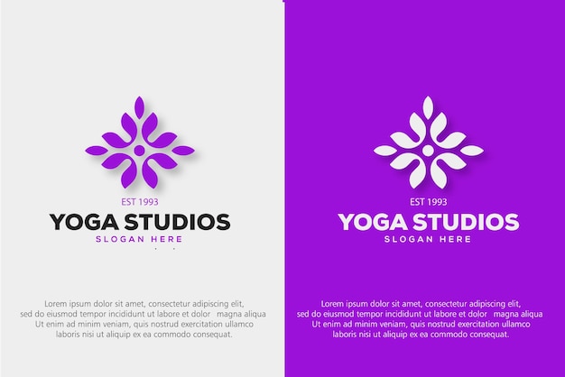 Blume lotus yoga logo freier vektor