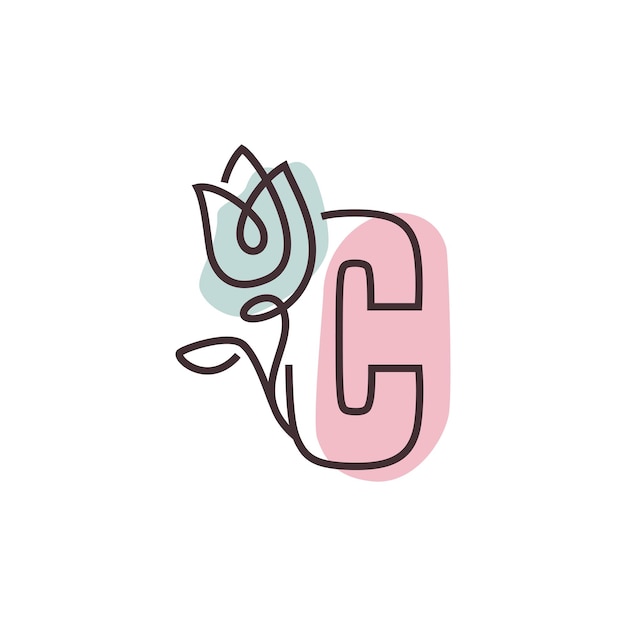 Blumen-alphabet c-logo