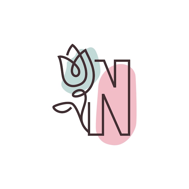 Vektor blumen-alphabet n-logo