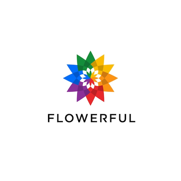 Blumen Blumen Bunte Muster Logo Design Inspiration