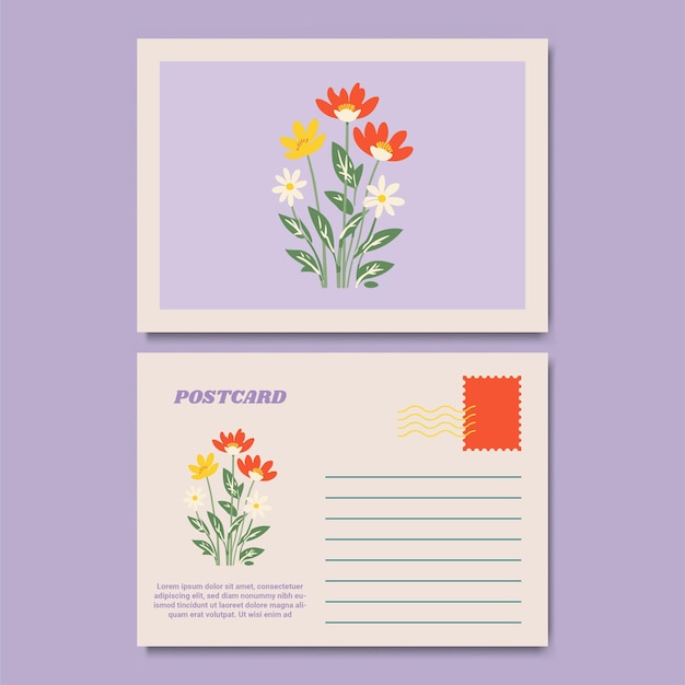 Blumen-Botanik-Postkarten-Illustration