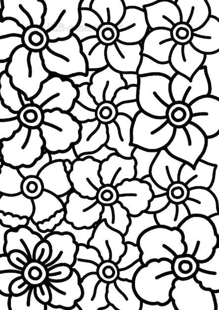Blumen-doodle-malbuch für bildungs- oder lernkinder