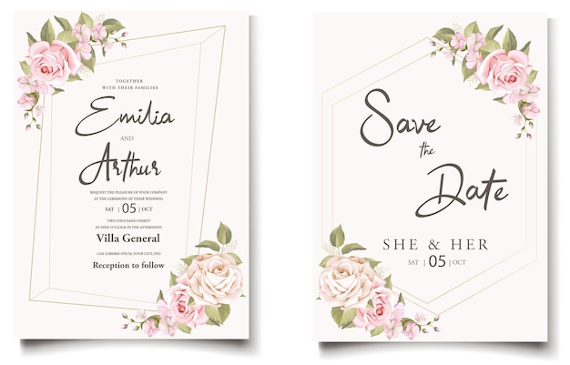 Blumen-Hochzeits-Einladungs-Designs